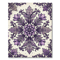 Ornate Amethyst Floral Damask Art Rug