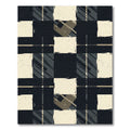 Modern Black and Beige Plaid Check Rug