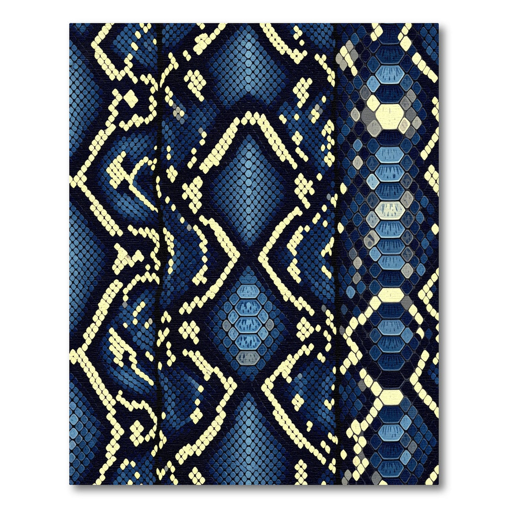 Bold Blue Reptile Scale Hexagon Rug