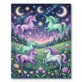 Whimsical Celestial Unicorn Starry Night Meadow Rug
