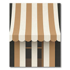 Brown Cream Vertical Stripe Awning Rug