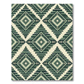 Emerald Geometric Aztec Diamond Rug