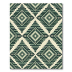 Emerald Geometric Aztec Diamond Rug