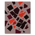 Modern Scarlet and Charcoal Block Abstract Rug