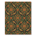 Orange Floral Koi Diamond Arrangement Rug