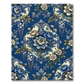 Royal Blue Floral Scrollwork Medallion Rug
