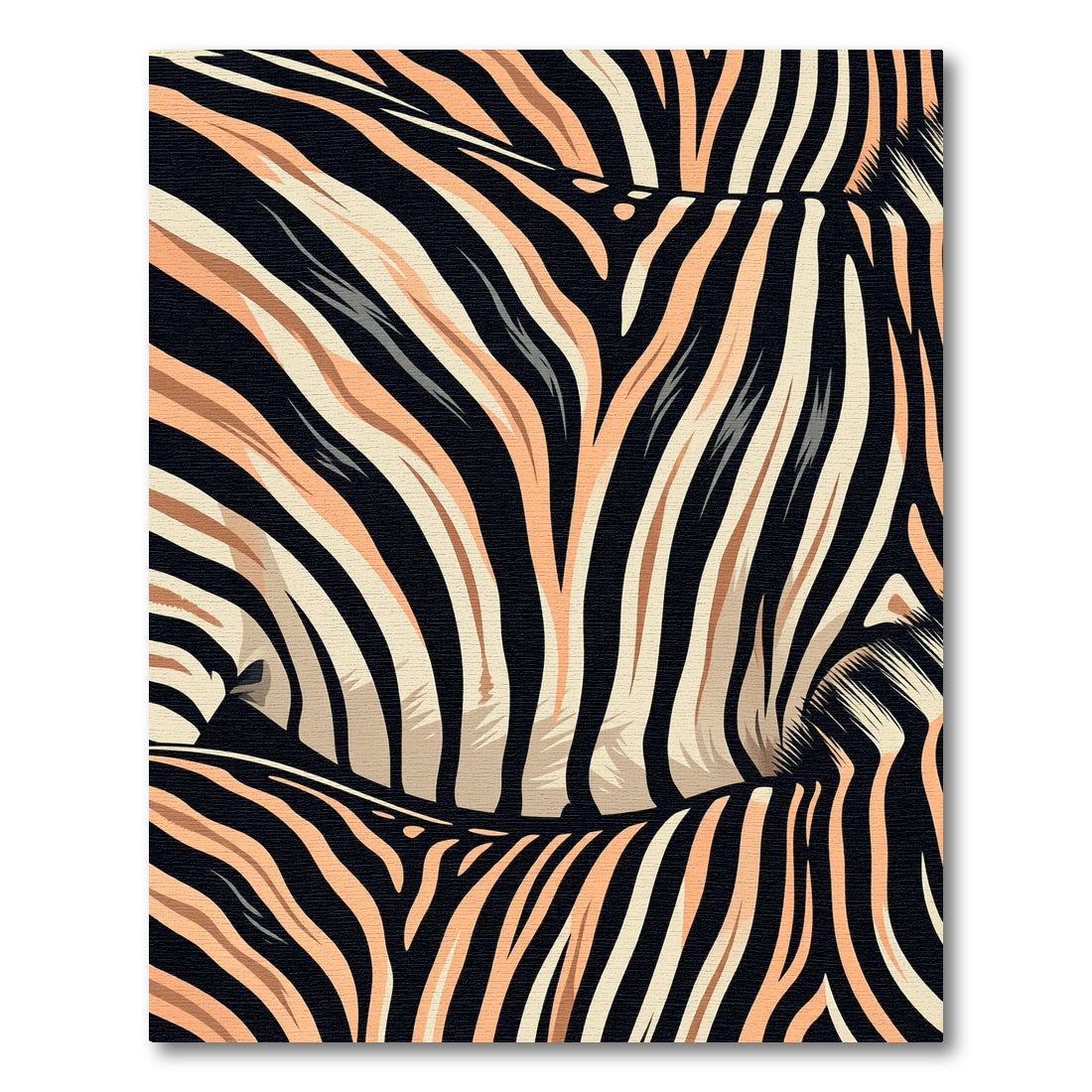 Coral Black Zebra Stripes Rug