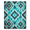 Teal Abstract Diamond Burst Rug