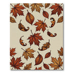Cozy Autumnal Harvest Falling Leaves Rug