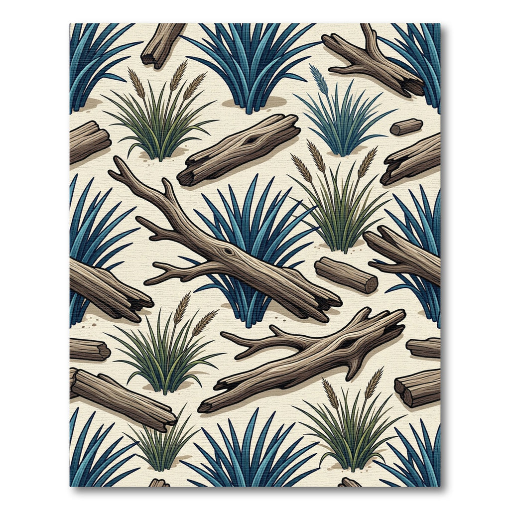 Rustic Blue Agave and Driftwood Forest Rug