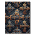 Ornate Gray Copper Celtic Cross Rug