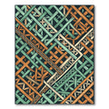 Orange Mint Interwoven Geometric Layers Rug