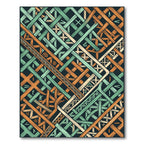 Orange Mint Interwoven Geometric Layers Rug