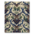Rustic Forest Deer and Oak Woodland Rug