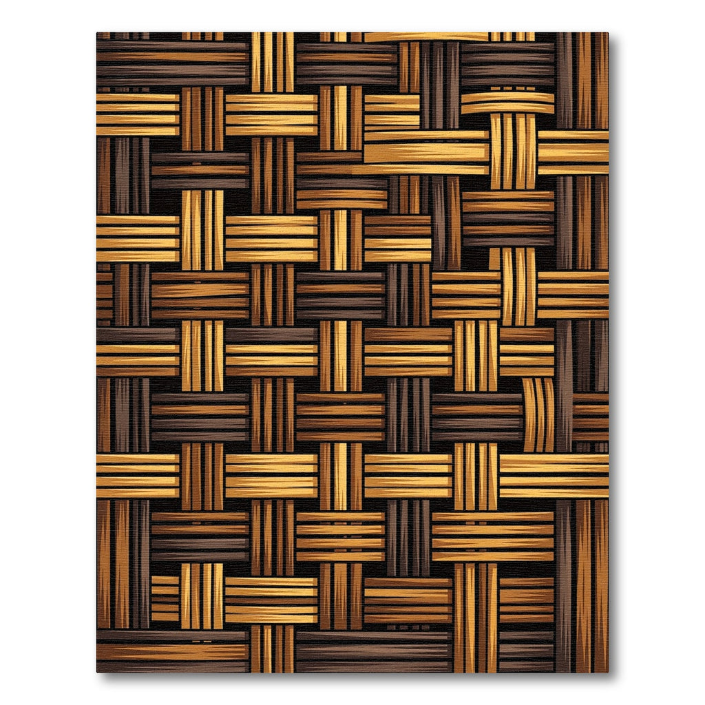 Warm Woven Wood Texture Rug