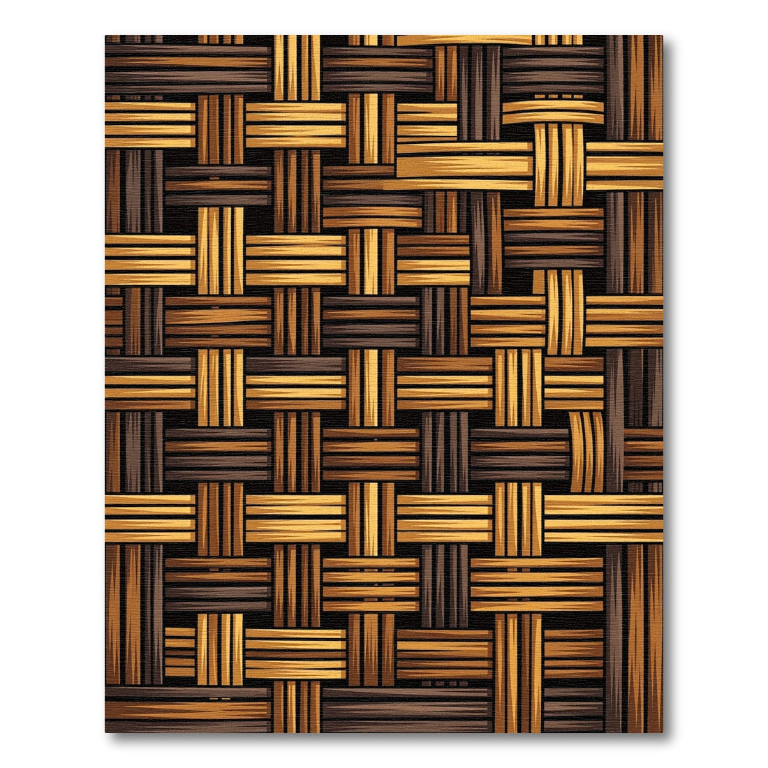 Warm Woven Wood Texture Rug
