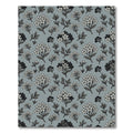 Gray White Floral Blossom Cluster Rug