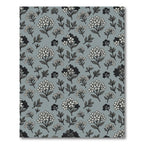 Gray White Floral Blossom Cluster Rug