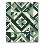Sage Geometric Emerald Sharp Abstract Art Rug