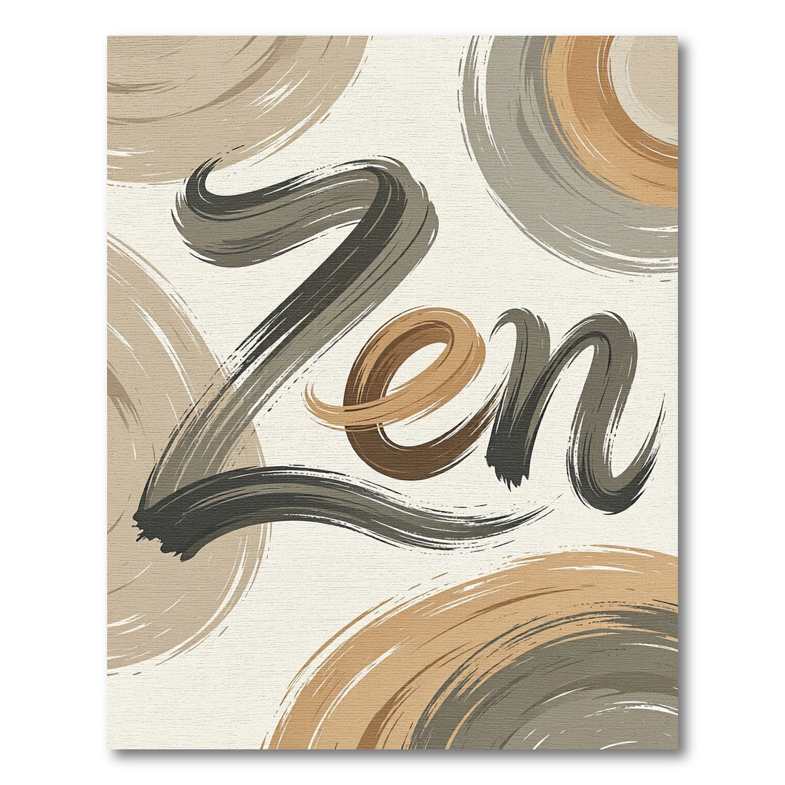 Earth Tones Brushstroke Swirl Zen Rug