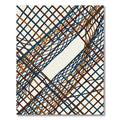 Intertwined Woven Lines Blue Brown Rug