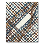 Intertwined Woven Lines Blue Brown Rug