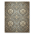 Elegant Sage and Gold Damask Scroll Rug