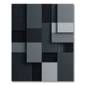 Modern Slate Gray Geometric Squares Rug