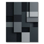 Modern Slate Gray Geometric Squares Rug