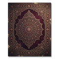 Ornate Burgundy Gold Floral Mandala Rug