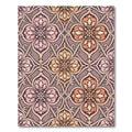 Elegant Blush and Copper Floral Damask Rug