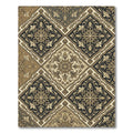 Elegant Gold Leaf Brocade Medallion Rug