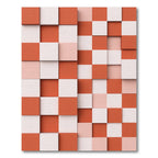Terracotta White Cubic Balance Rug