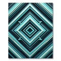 Deep Teal Layered Diamond Accordion Rug