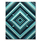 Deep Teal Layered Diamond Accordion Rug