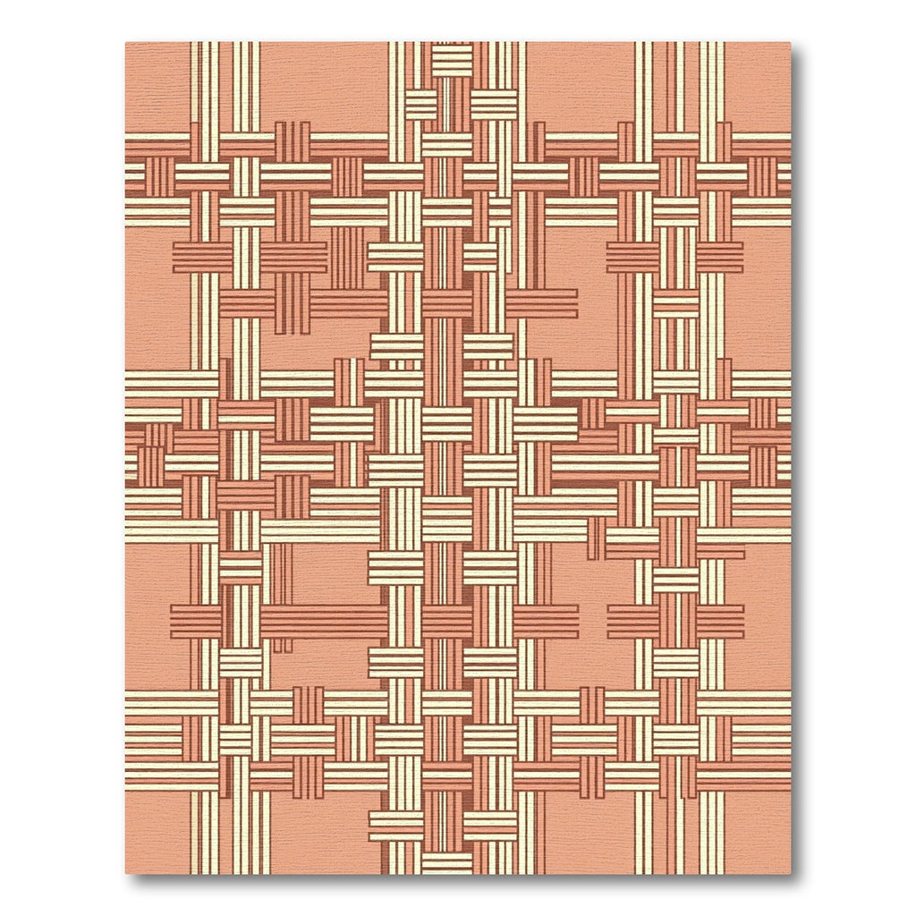 Terracotta Orange Woven Plaid Rug