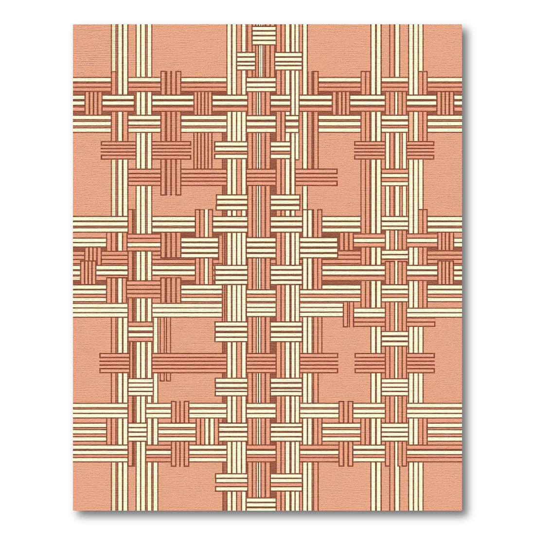 Terracotta Orange Woven Plaid Rug