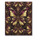 Art Deco Golden Butterfly Plum Rug