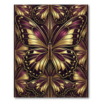 Art Deco Golden Butterfly Plum Rug