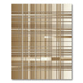 Neutral Beige Abstract Grid Linear Rug