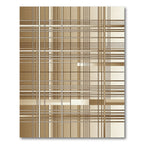 Neutral Beige Abstract Grid Linear Rug