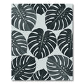 Monstera Leaves Tropical Dark Gray Rug