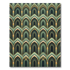 Emerald Green Art Deco Archway Rug