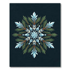 Winter Crystal Pine Snowflake Rug