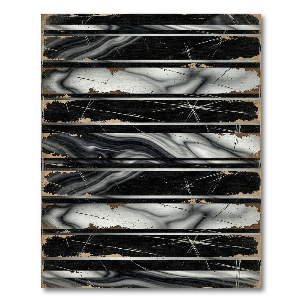 Monochrome Grunge Striped Abstract Rug