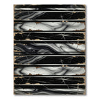 Monochrome Grunge Striped Abstract Rug