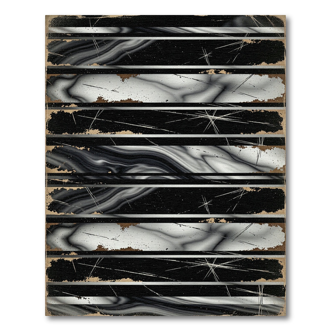Monochrome Grunge Striped Abstract Rug