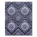 Deep Indigo Floral Arabesque Arrangement Rug