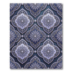 Deep Indigo Floral Arabesque Arrangement Rug