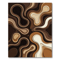 Rich Coffee Swirl Layered Rug